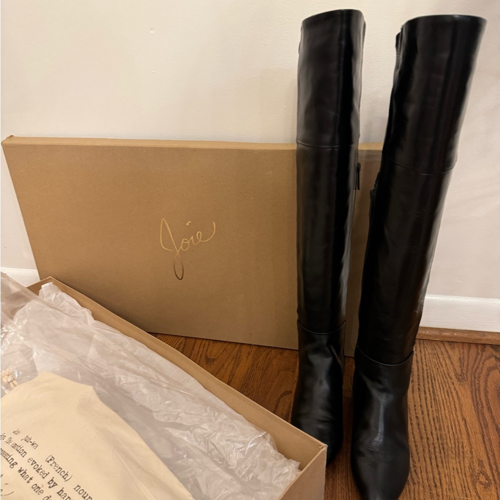 Joie OTK Black Leather Boots